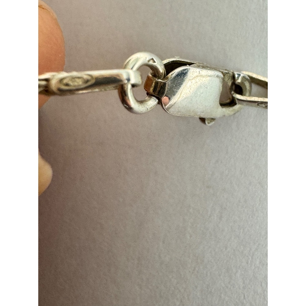 Vintage Italy 925 Sterling Silver Rope Chain Necklace 15 Inch Twisted Link 15" - Picture 6 of 7